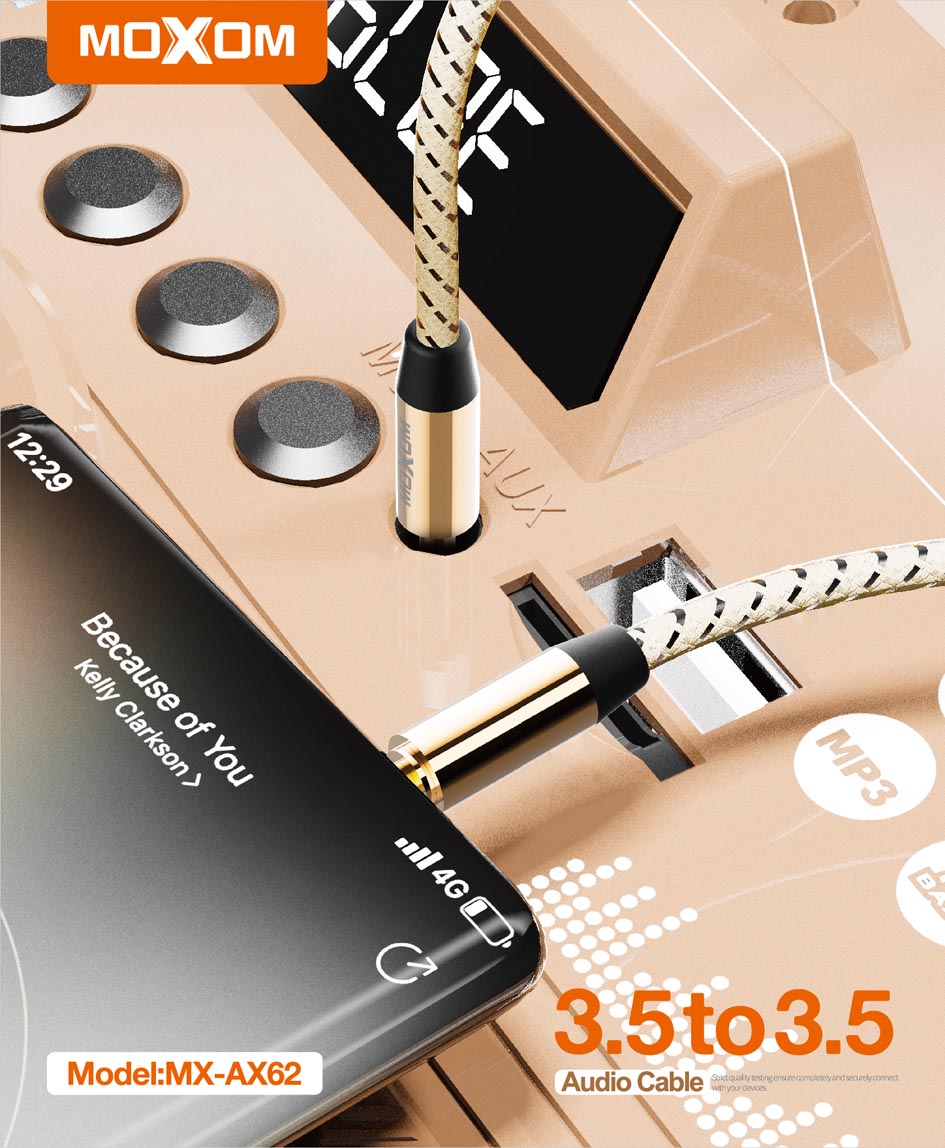 Moxom MX-AX62, AUX Audio 1 Meter Cable Moxom MX-AX62, AUX Audio 1 Meter Cable